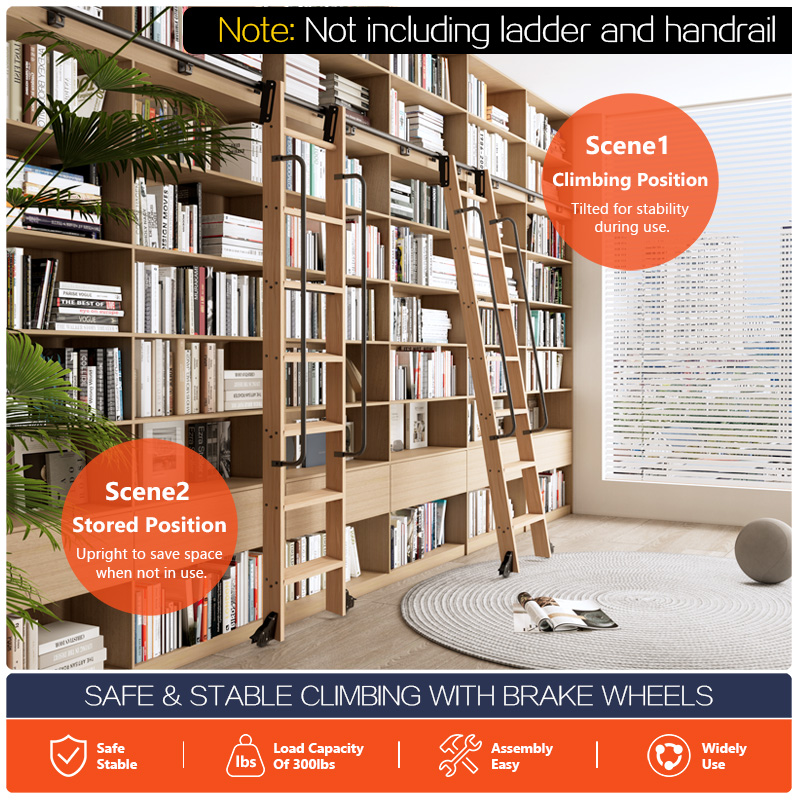 Rolling Library Ladder Hardwar - Woodworking Lofts 评论和价格
