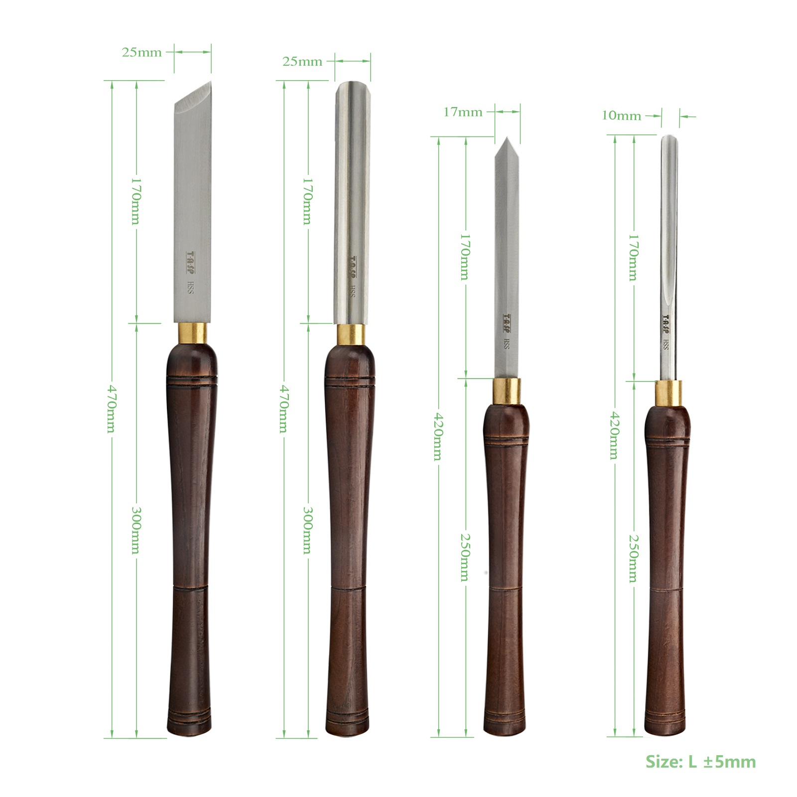 TASP 4pcs HSS Wood Turning Chi - Skew Chisel Wood 评论和价格