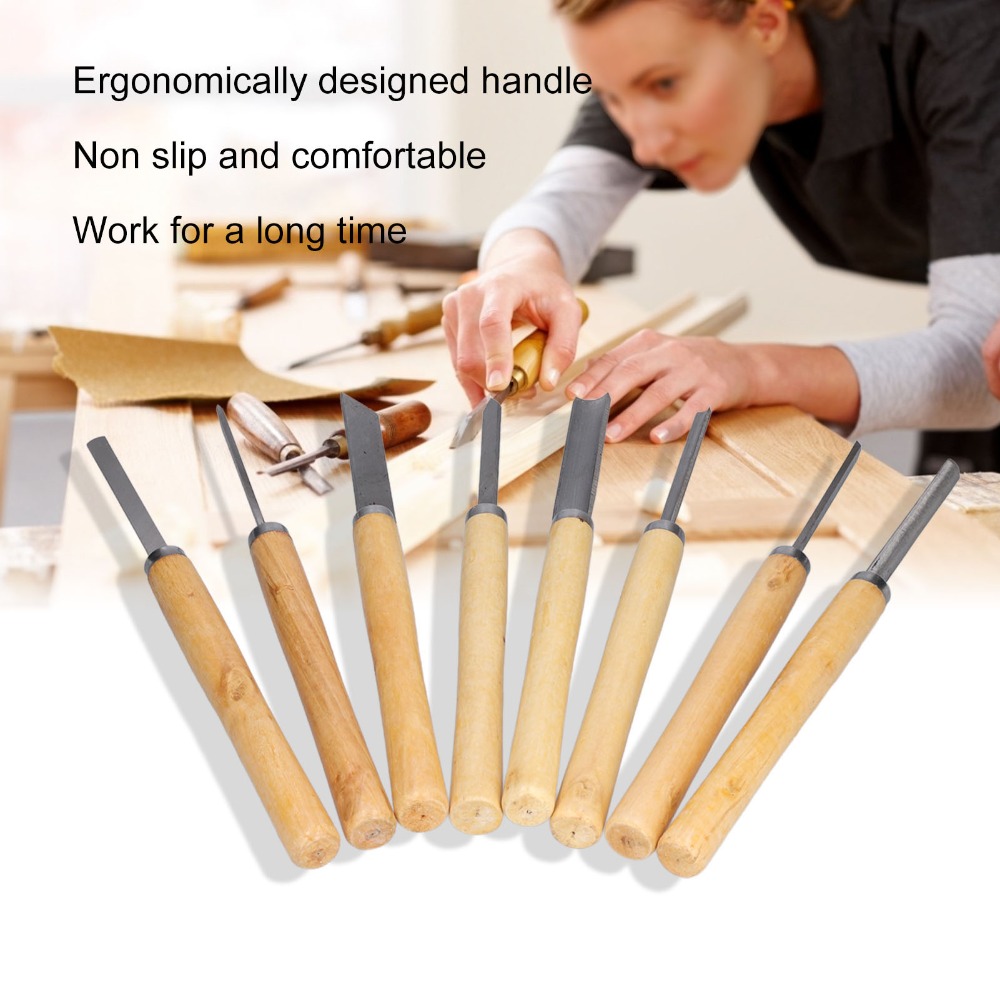 8PCS HSS Steel Wood Turning Ch - Skew Chisel Wood 评论和价格