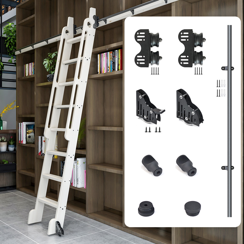 Rolling Library Ladder Hardwar - Woodworking Lofts 评论和价格